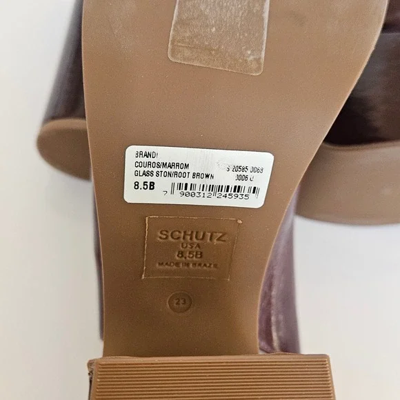SCHUTZ Brandi Platform Sandals Root Brown $198 Size US 8.5 - Picture 13 of 15